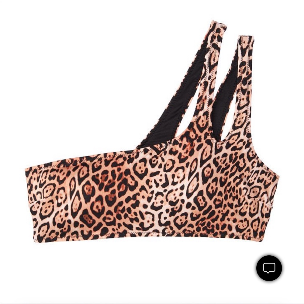 Victoria’s Secret Lagos Cutout One Shoulder Swim Top in Natural Leopard